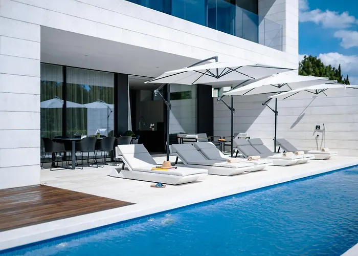 Villa 5-star Calma I With Heated Pool, Jacuzzi, Sea And Palm Tree Garden Starigrad Paklenica